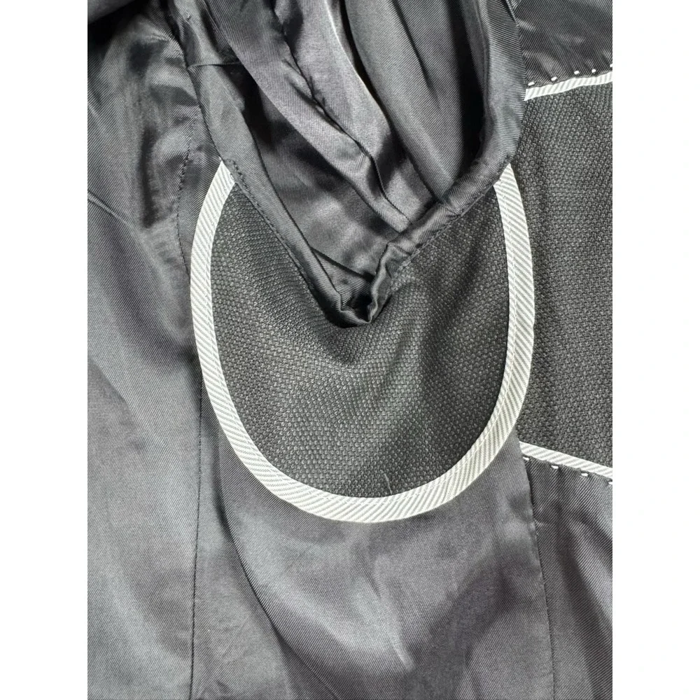 Banana Republic Mens Blazer Jacket Sz 44L Gray Charcoal Slim Fit Sport Coat B8
